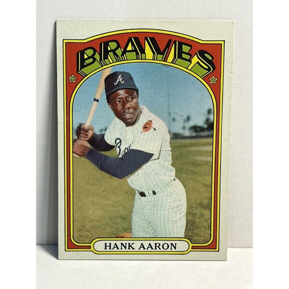 1972 Topps Hank Aaron HOF Braves Nice Baseball Card # 299 High ConditionBraves